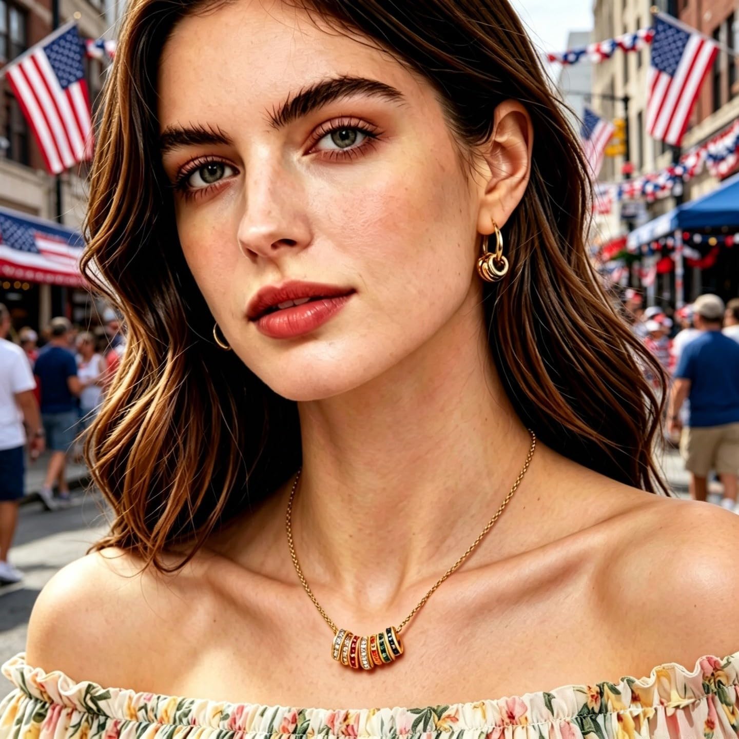 Milan Chiva Womens Circle Pendant Gold Necklace 14K Dainty Charm Rainbow Ring Chain Jewelry MNS-1029GD