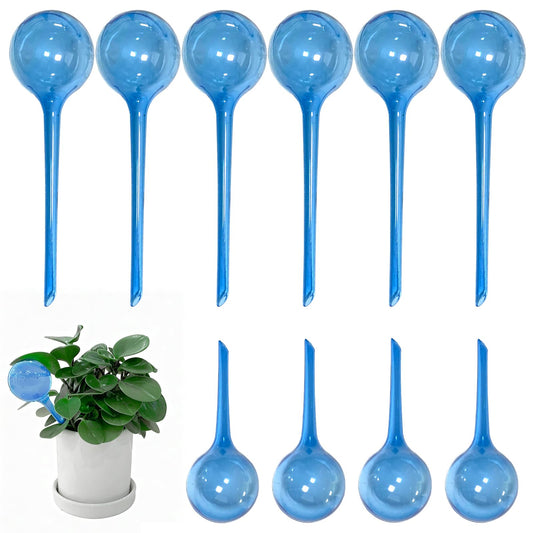 Pesilo 10 Pcs Self Watering Globes, Plant Watering Globes Automatic Watering Bulbs for Indoor Outdoor, Vacation Potted Plant Care Water Conservation Device (Blue)