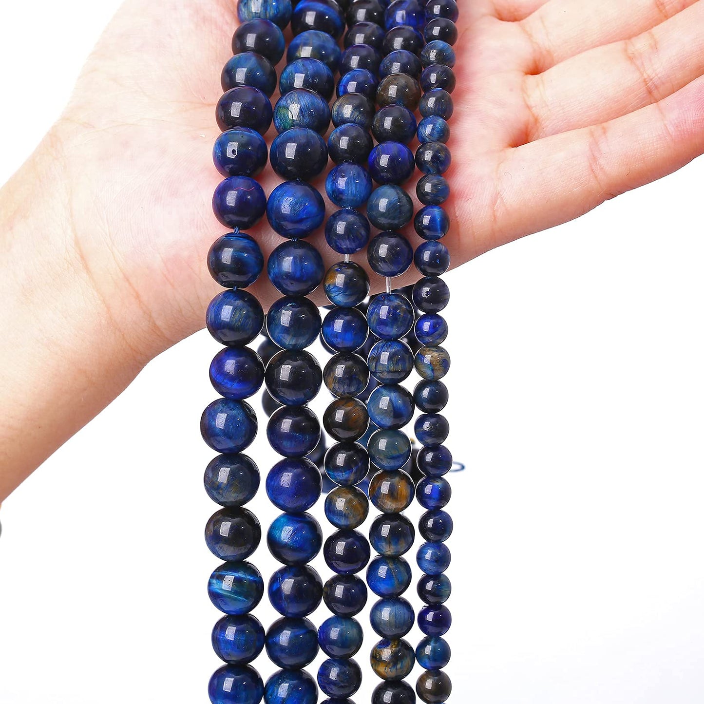 Lapis Lazuli Blue Tiger Eye Beads Natural Stone Round Loose Beads Energy Gemstone Healing Power for Jewelry Making 1 Strand 6mm 60pcs 15"
