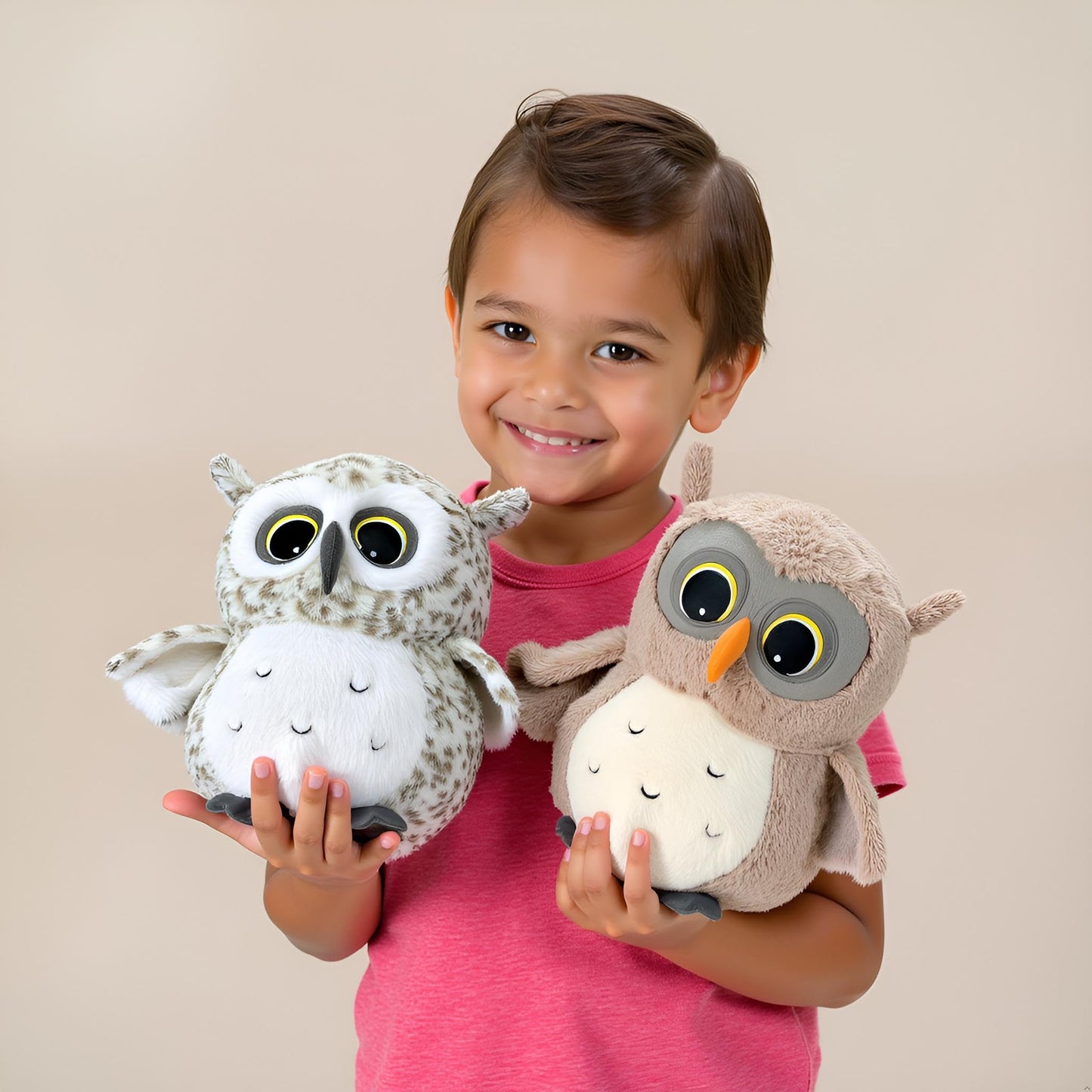 Ryttir 2 Pack 11.7Inch Chubby Small Owl Stuffed Animal, Adventure Stuffed Owl Plush Toy, Brave Boy's and Girl's Room Decor,Funny Owls Gift for Baby Kids Women