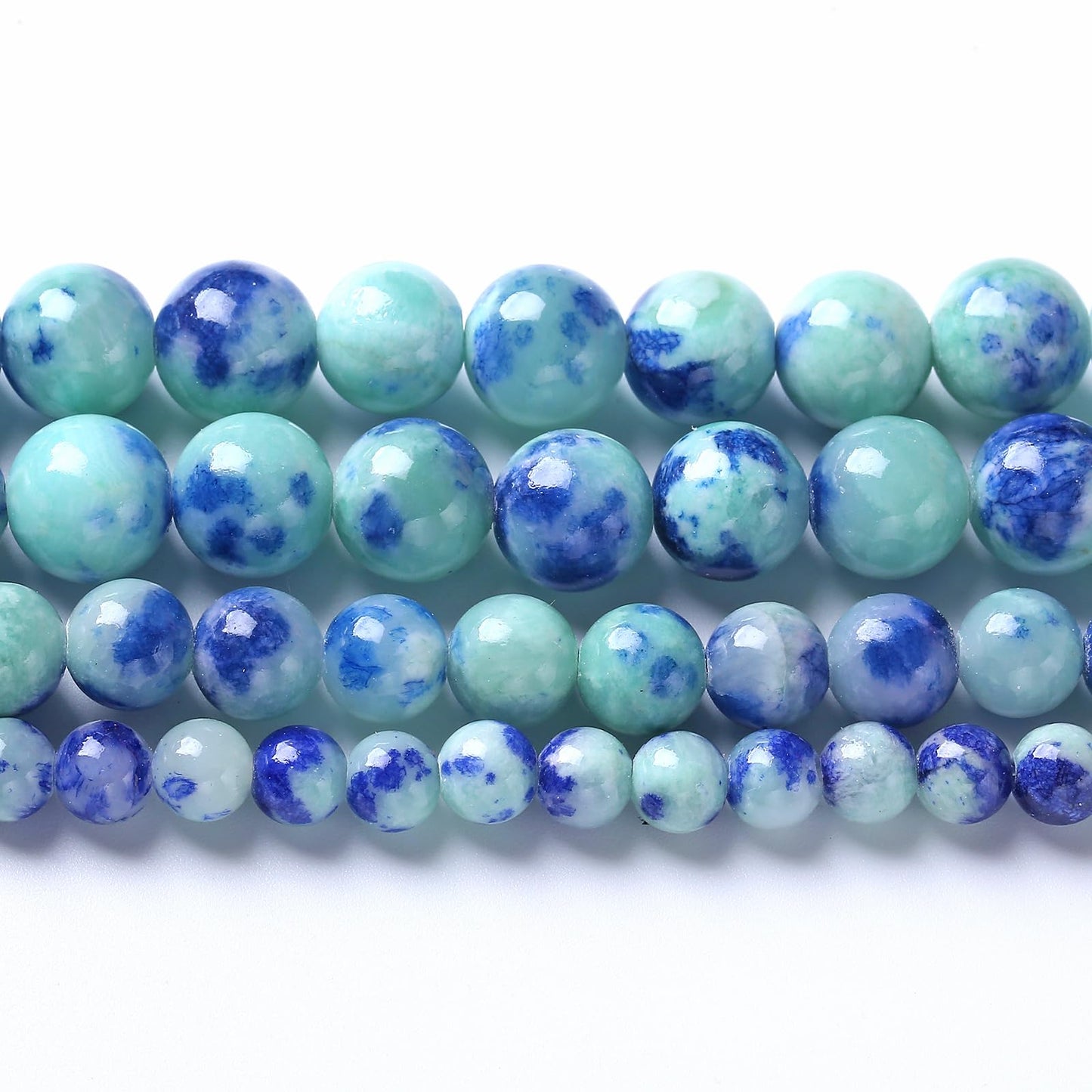 4MM 86PCS Peacock Blue Persian Jade Spacer Loose Beads for Jewelry Making DIY Bracelet Necklace