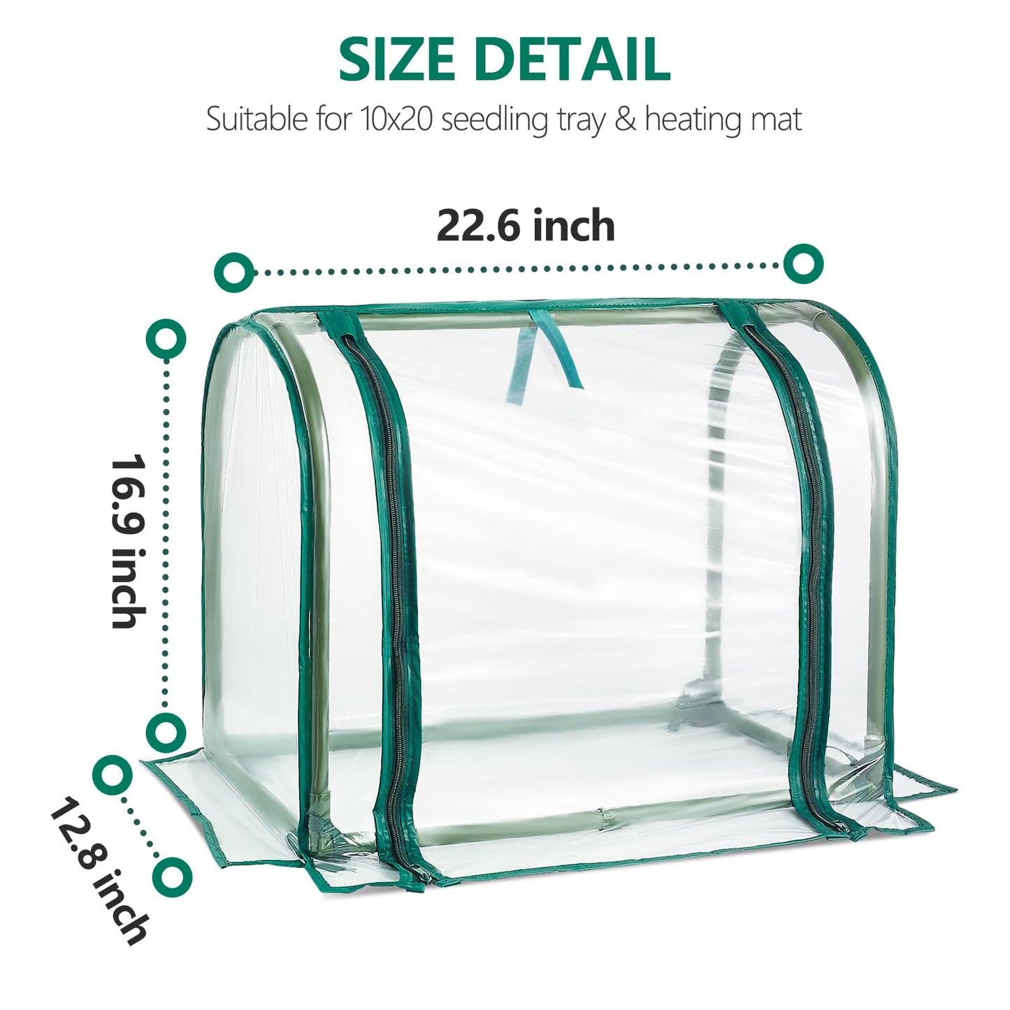 Mini Indoor Greenhouse Tabletop Garden Nursery Plant Cover Tent Humidity Domes for Home Gardening Germination and Seedling Propagation - 23x12x16.5 Inches