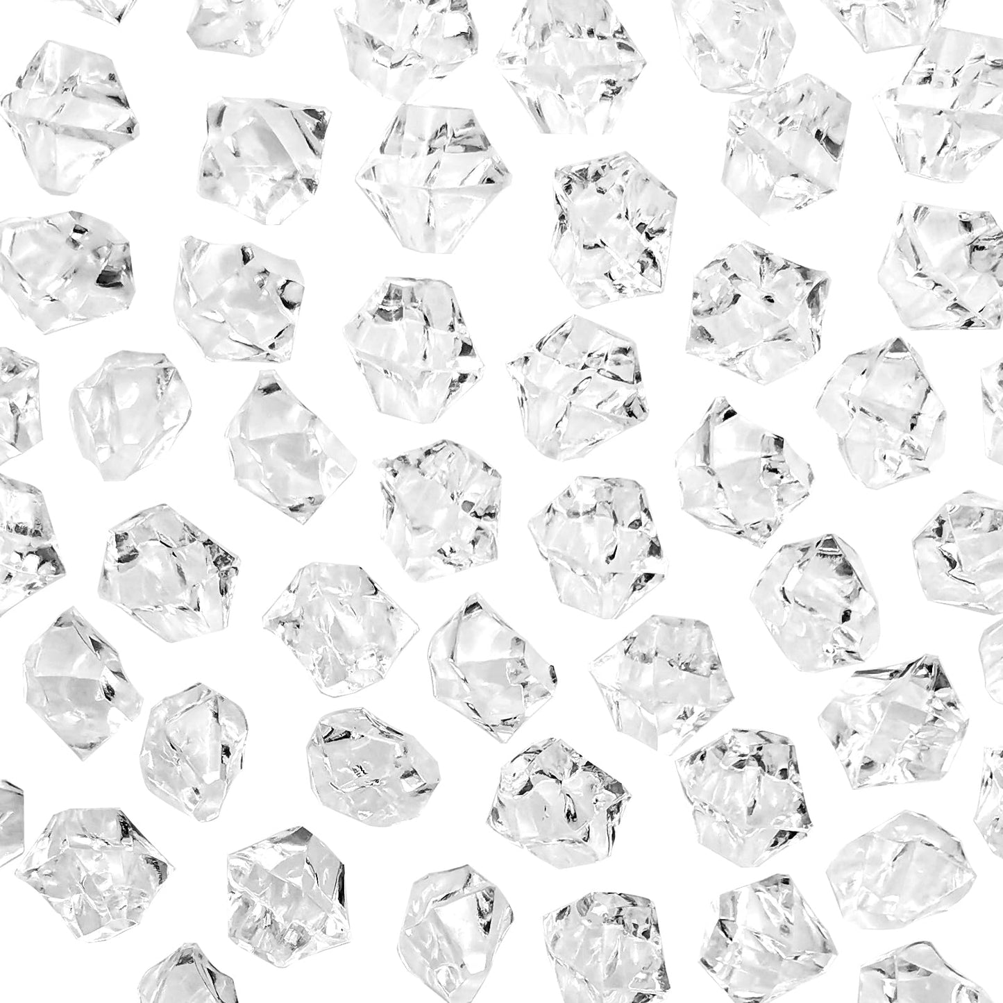 LYFJXX Vase Fillers, 2000 pcs 0.43 x 0.55 inch Fake Ice Rocks, Acrylic Ice Cubes Fake Rocks Fake Crushed Ice Rocks Acrylic Gems for Centerpieces