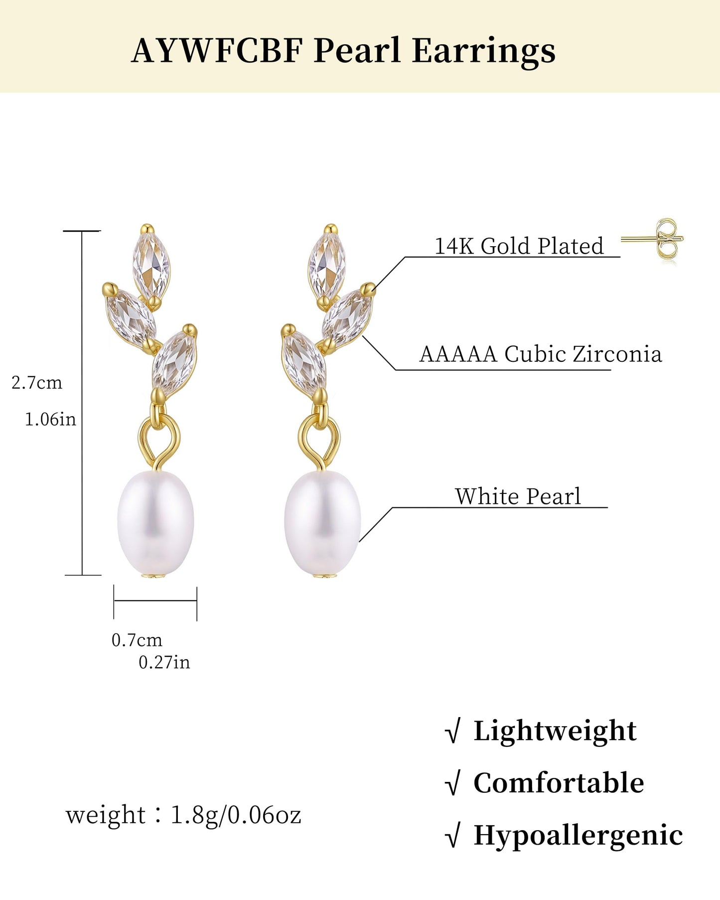 Pearl Drop Earrings for Women, Trendy Silver Pearl Diamond Earrings Bridal Shower Gifts Wedding jewelry for Women