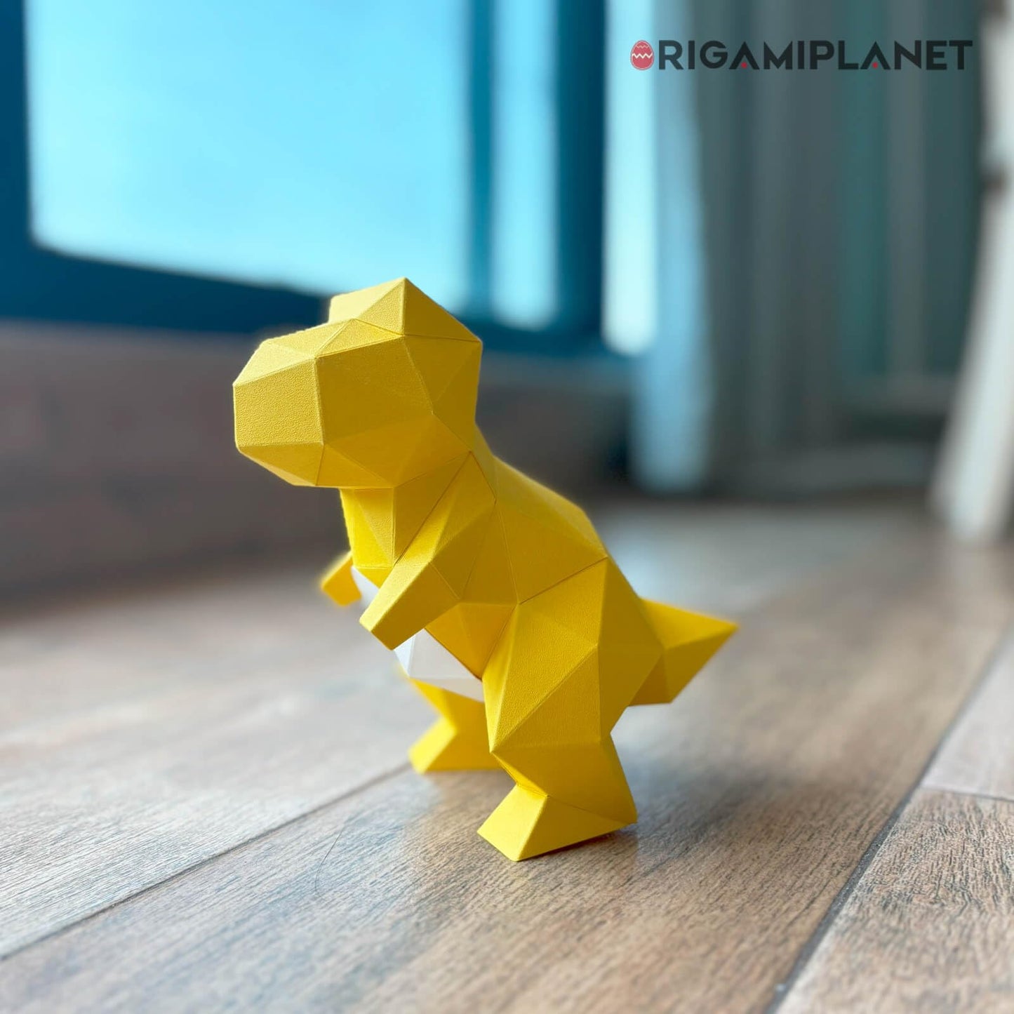 ORIGAMIPLANET 3D Dinosaur Origami Paper Craft Kit, T-Rex Cute DIY Pre-Cut 3D Papercraft for Teens & Adults, Creative Handmade Animal Figurine Paper Sculpture STEM Puzzle Origami Gift Set