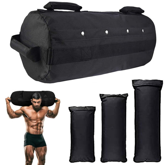 Favuit Workout Sandbag, Adjustable Weight Training Fitness Sand Bags with Multiple Handles and 3 Inner Sandbags for Heavy Duty Workout Cross Training Strength Weightlifting