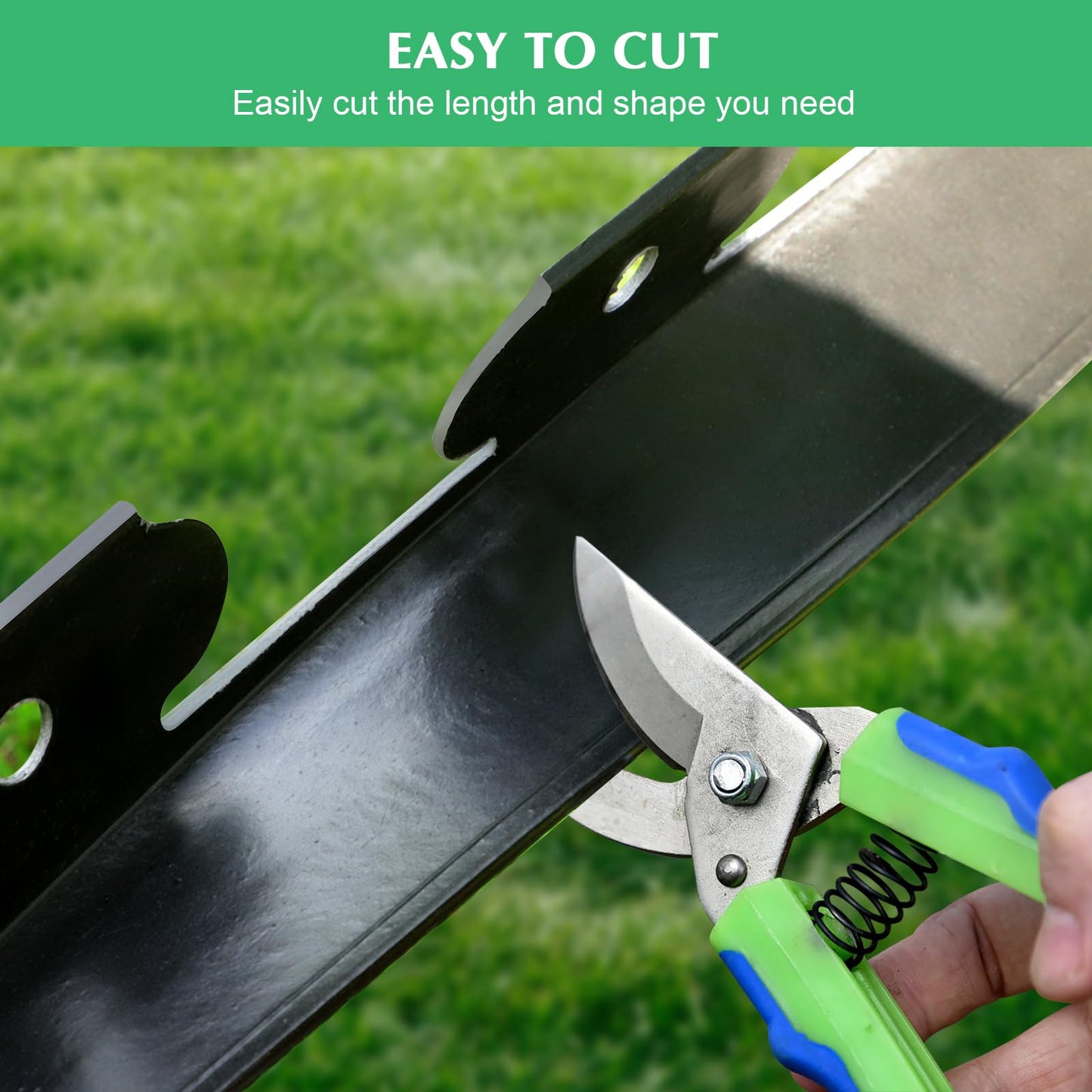 2-Inch x 66 FT Landscape Edging Border with 100 Spikes, No Dig Garden Border Edging Kit, Plastic Edging Border Flexible for Garden Flower Beds Lawn Yard Paver Pathway (Black)