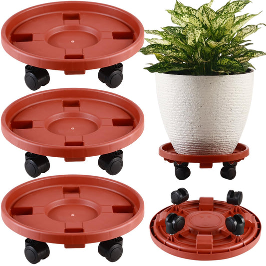 3 Packs Large Plant Caddy with Wheels 13" Rolling Plant Stands Heavy-duty Plastic Plant Roller Base Pot Movers Plant Saucer on Wheels Indoor Outdoor Plant Dolly with Casters Planter Tray Coaster