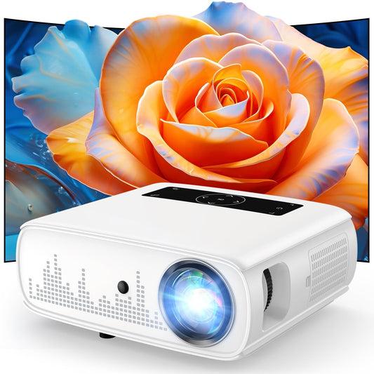 GROVIEW Projector, 15000lux 490ANSI Native 1080P WiFi Bluetooth Projector, 300'' Video Projector, Supports 4K & Zoom, 5G Sync, Compatible with HDMI USB/ AV/ Smartphone/ Pad/ Laptop/ DVD/ TV Stick/ PS5