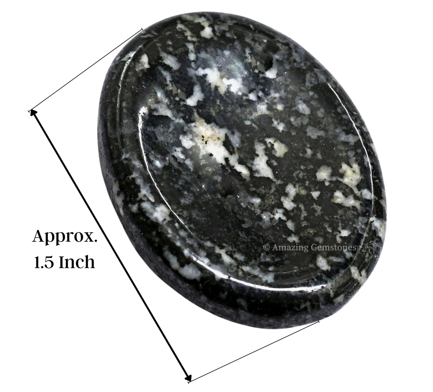 Amazing Gemstone Black and White Tourmaline Worry Stone Crystals & Healing Stones - Worry Stones for Stress Relief Gifts - Piedra Crystal Fidget for Meditation - Stocking Stuffers and Birthday Gifts