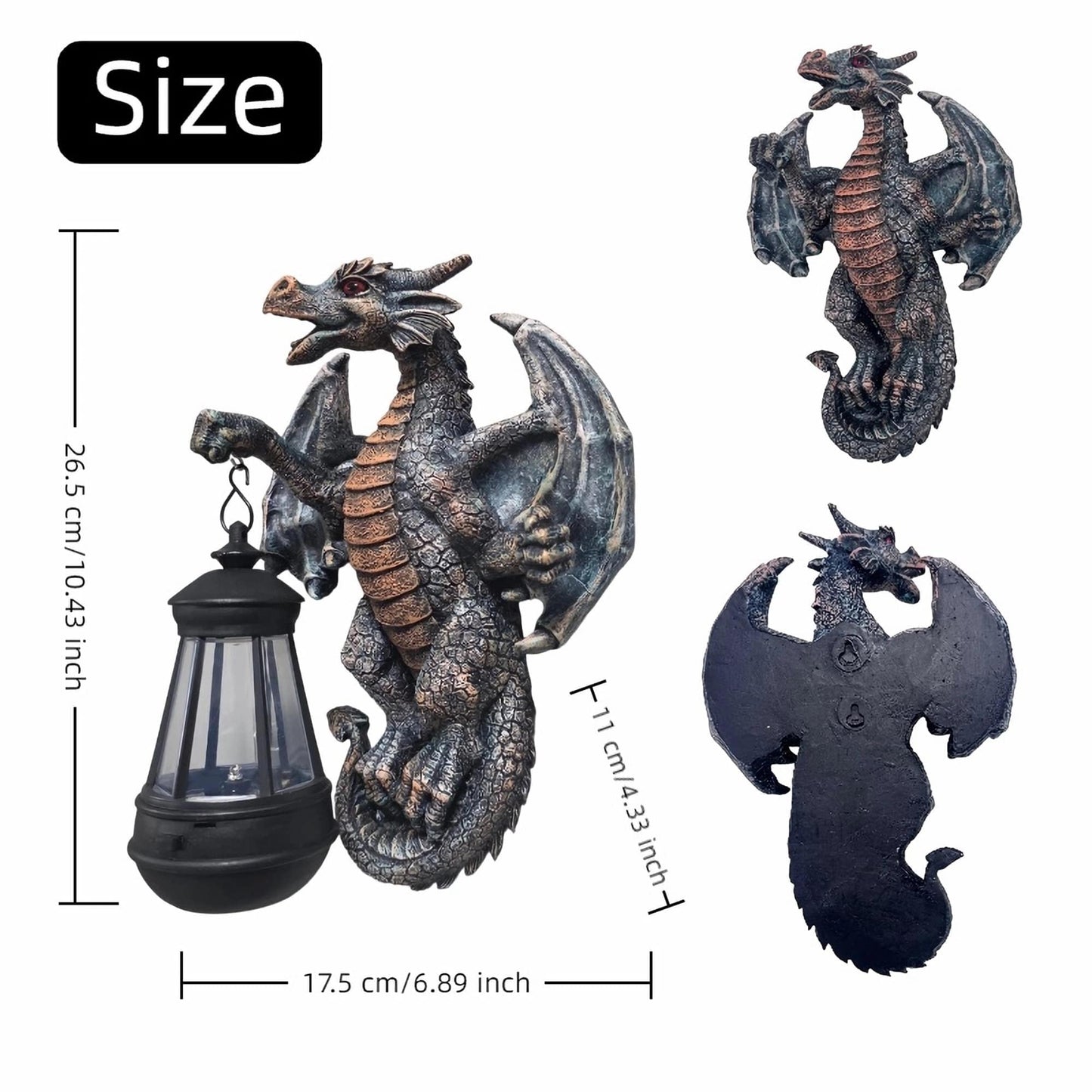 niwhydi Dragon Tree Hugger with Solar Lantern 10.4 Inch Dragon Lamp Decor Statue Garden Yard Outdoor Outside Thoughtful Gifts for Women Mom Grandma