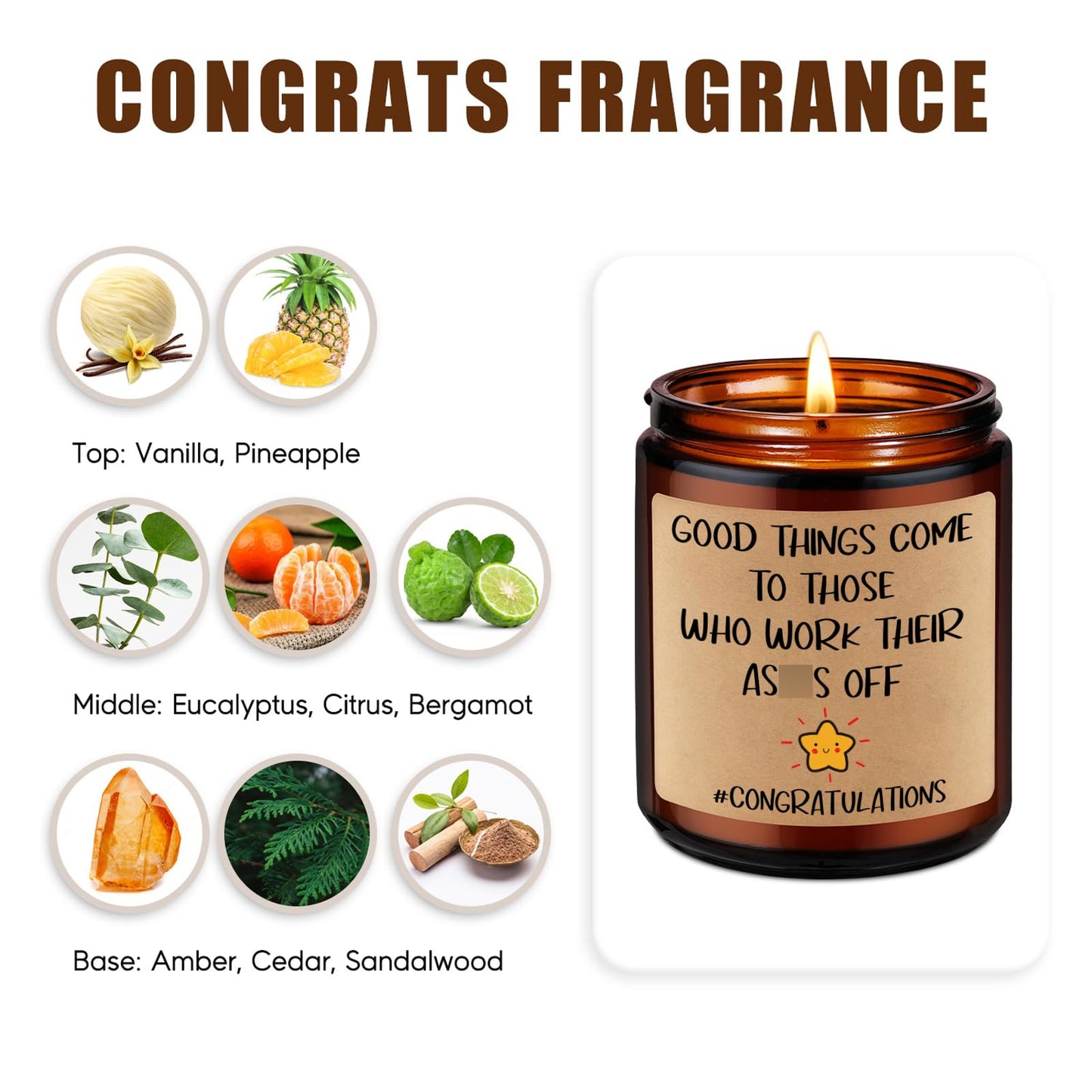 Fairy's Gift Congratulations Candles, Congrats, New Job Promotion Gifts for Women Men, Friend, Coworker, Work Bestie, Funny New Business Owner Congrats Gifts, Congratulations on Your Promotion