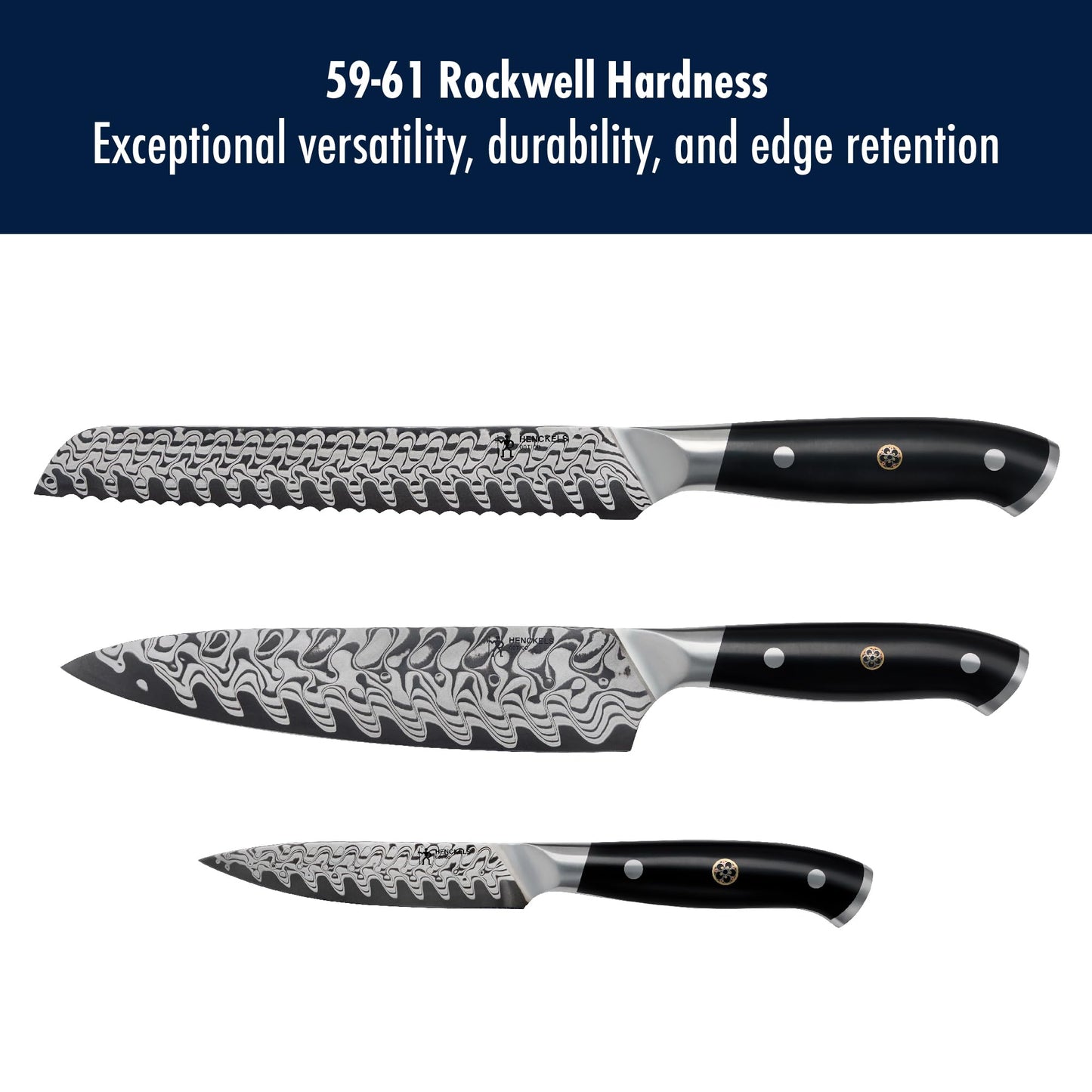 HENCKELS Compass Damascus 3-pc Starter Damascus Knife Set