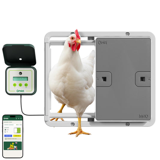 Omlet Smart Automatic Chicken Coop Door Opener | Wi-Fi Enabled | Programmable with App | Operated by Light Sensor or Timer | Easy to Install | Mains or Battery Powered | Built-in Safety Sensors Grey