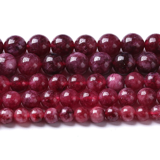 36pcs 10mm Natural Garnet Jade Gemstone Round Loose Spacer Beads for Jewelry Making Healing Energy Stone Beads DIY Bracelets Necklaces 15" (10mm, Garnet Jade)
