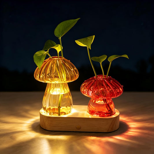 Propagation Vase with Light，Plant Propagation with Stepless Dimming Function for Home Office Night Decor,Led Hydroponic Plant Jars Valentines Day Gifts for Mom Women Plant Lovers