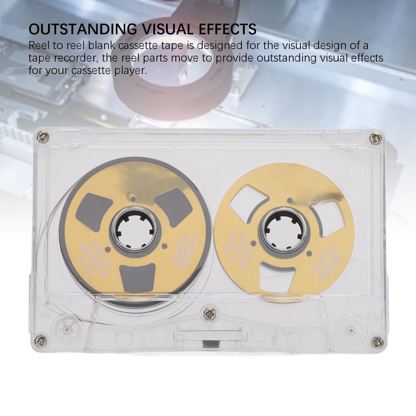 Reel to Reel Blank Cassette Tape, Normal Bias 50 Minutes Recording Tape, for Music Recording (Gold)