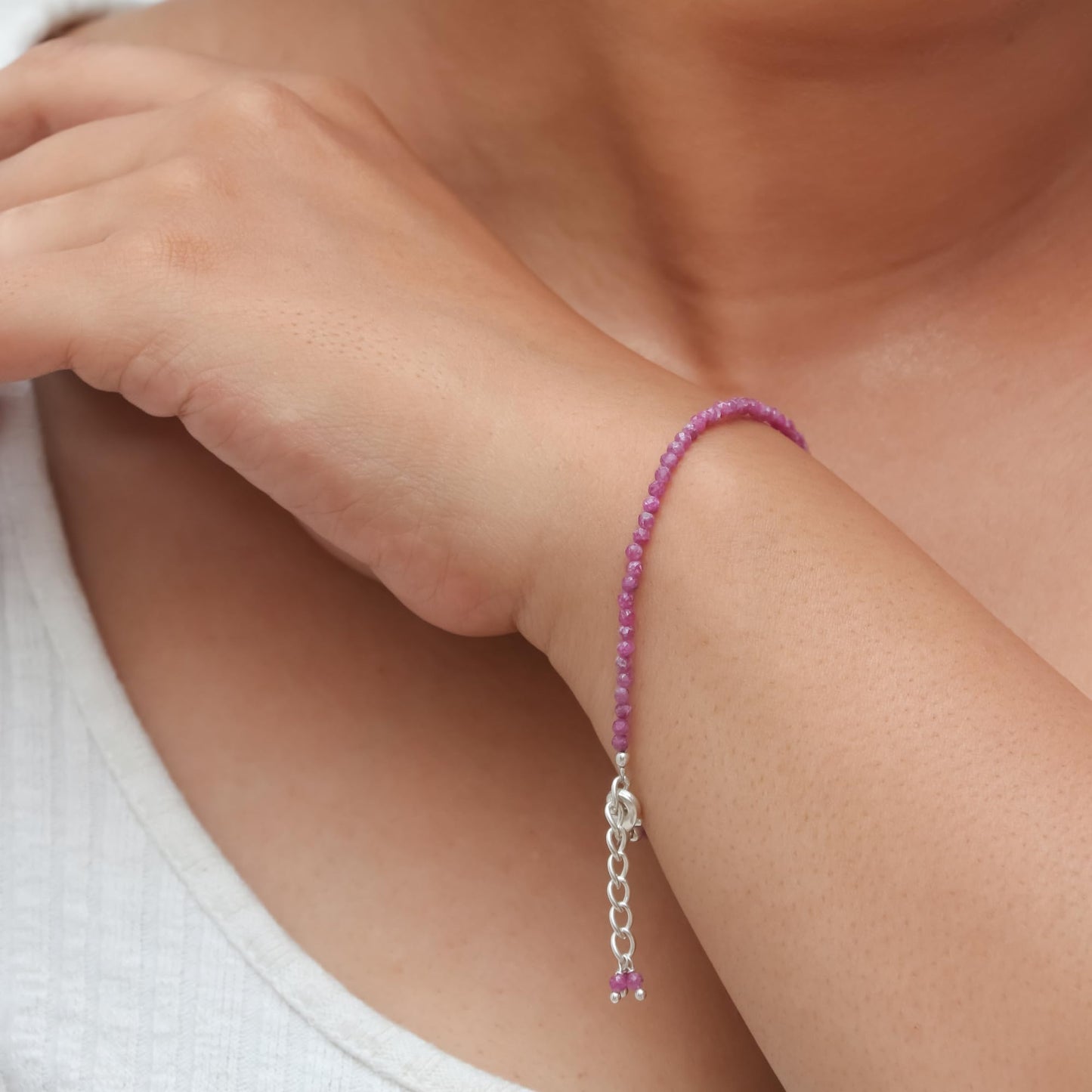 Gempires Turquoise Bracelet for Women | Dainty Handmade Gemstone Beads 2.5 mm | Minimalist Stacking Bracelet | Adjustable Lightweight Everyday Jewelry | Boho Blue Stone Gift for Her