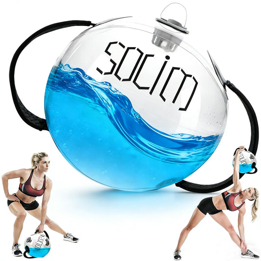 Solim Water Weights Aqua Bag Ball Shape, Workout Sandbag Alternative Strength Training Sand Bag Portable Stability Fitness Equipment Ultimate Core and Balance Training for Home Gym