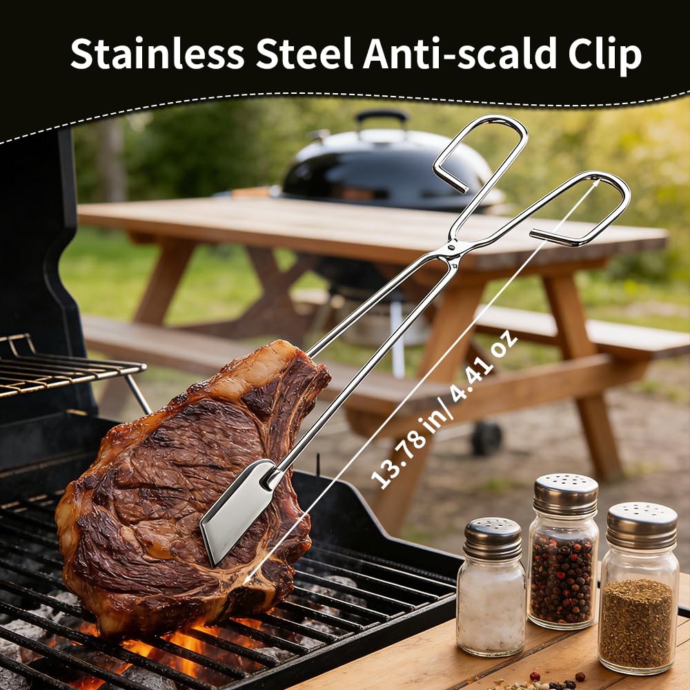 Grilling Accessories, BBQ Grill Tools Set with Spatula, Tongs, Brush & Bottle Opener, Stainless Steel Outdoor Barbecue Kit, Funny Grilling Gifts for Men