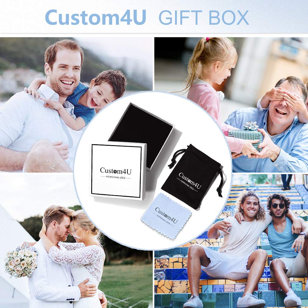 Custom4U Photo Bouquet Charm Customized Personalized Memorial Funeral Pins with Pictures for Men