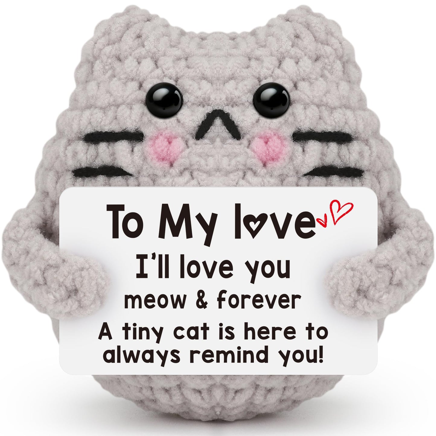 tGifGLonyi Anniversary Birthday Gifts for Women Men Gifts for Him Her Boyfriend Girlfriend Handmade Crochet Cat I Love You Valentines Day Gift for Couples Wife Husband