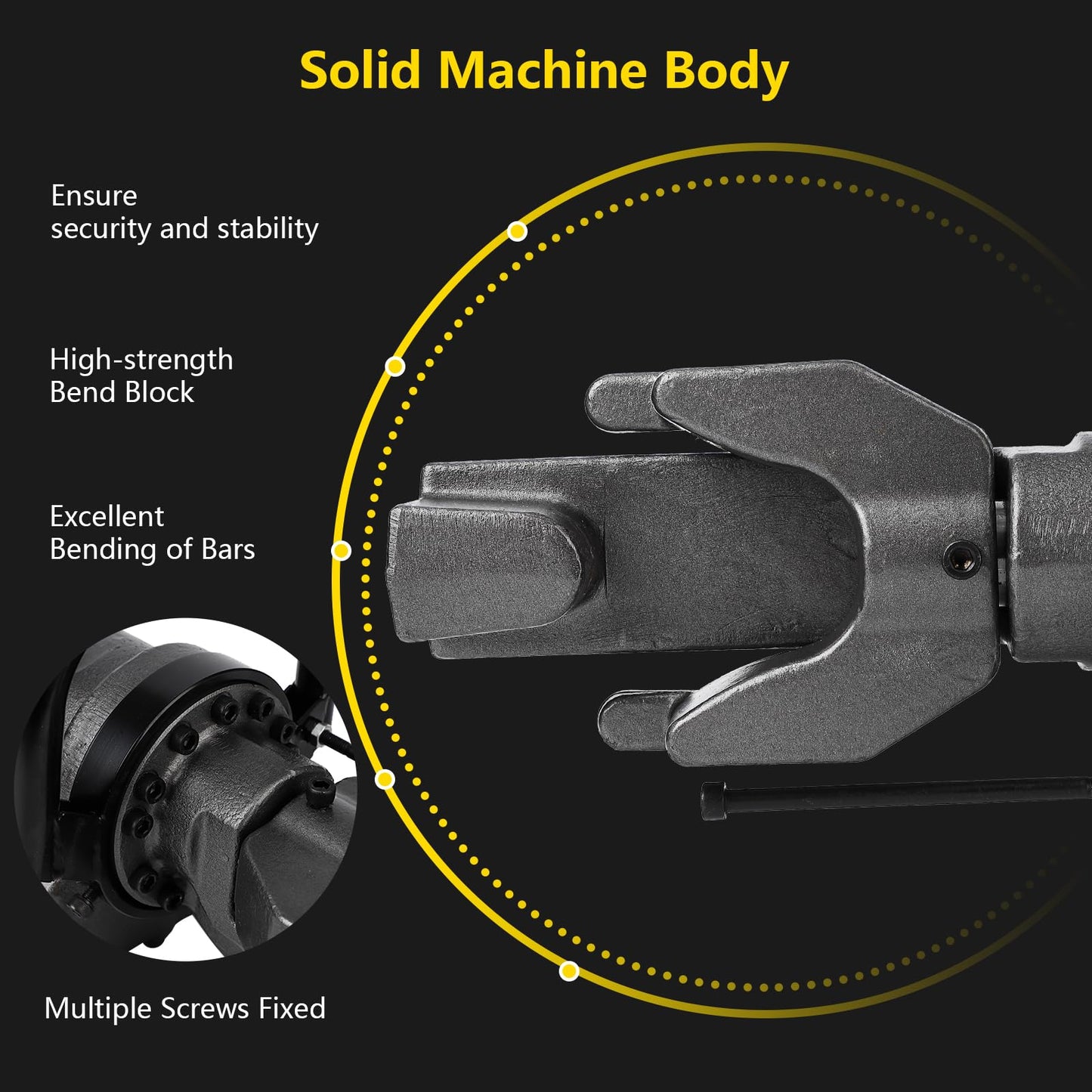 Electric Hydraulic Rebar Bender, 900W 110V, Bending up to 5/8 in #5 16 mm Rebar, Bending Angle 0-130 Degrees, Hand Held Bender Machine for Rod Steel Copper Bar (900W RB-16)