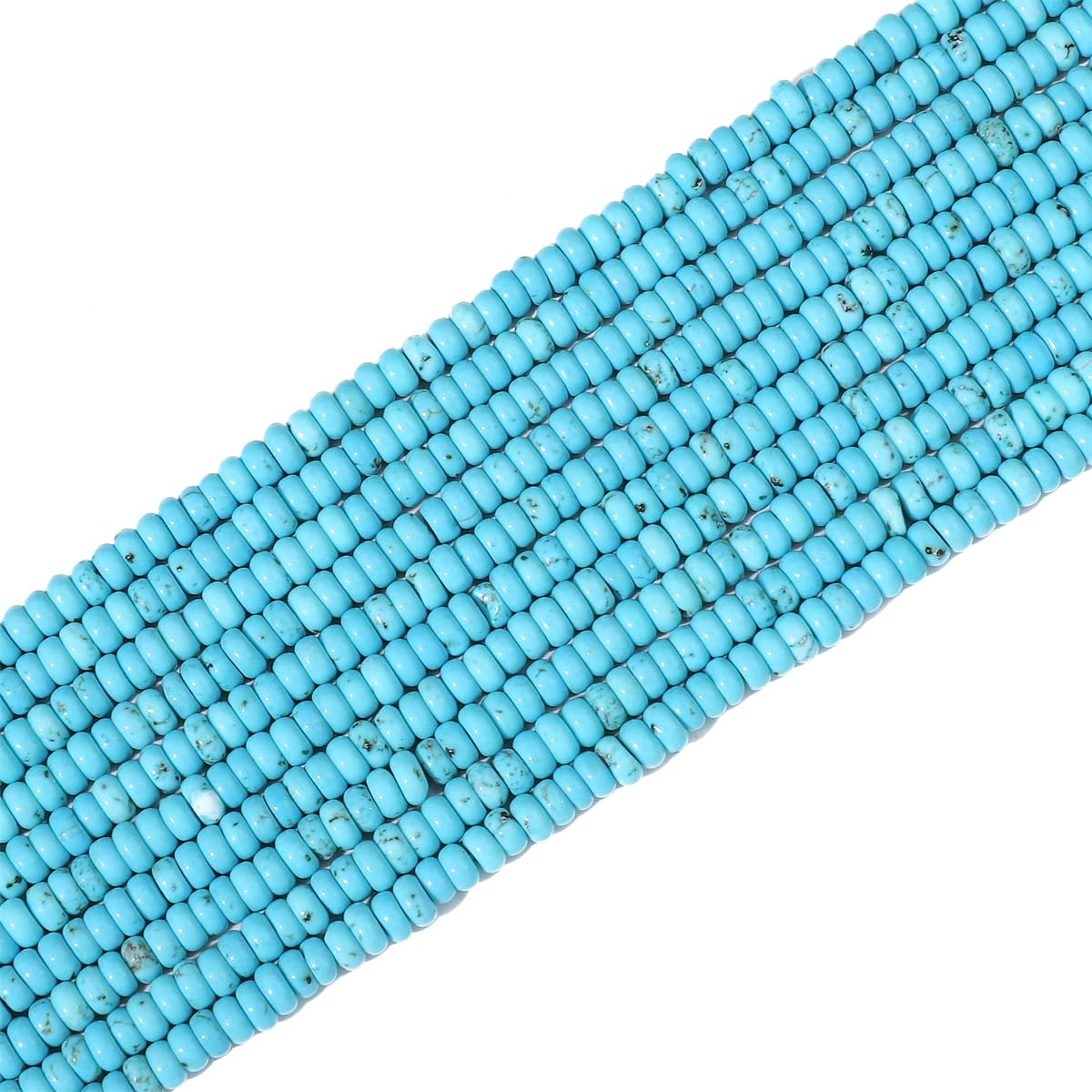 BEADIA Natural Blue Turquoise Disk Stone Beads 4x2mm 160pcs Rondelle Loose Semi Gemstone Beads for Jewelry Making Design