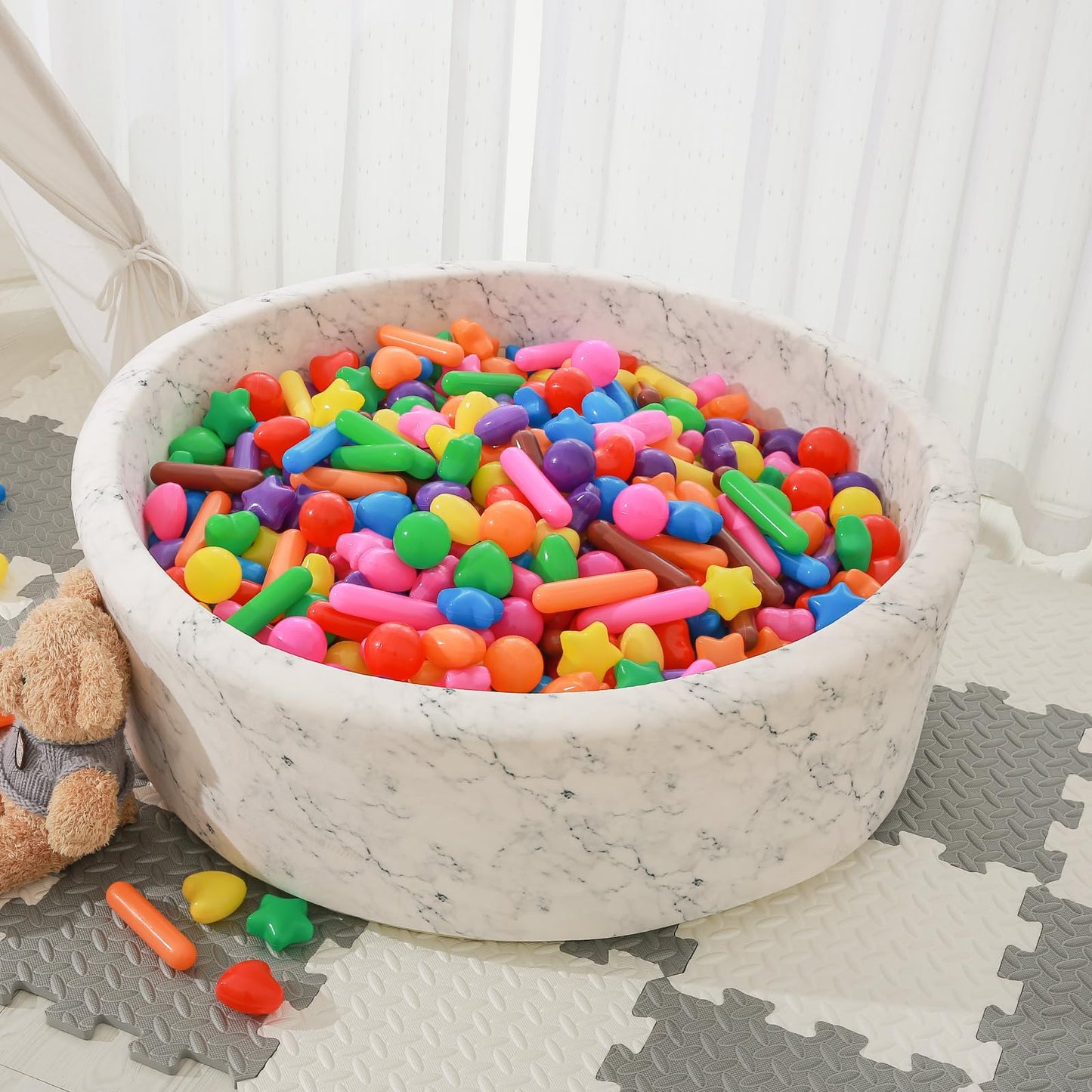 STARBOLO Ball Pit Balls for Kids -Pack of 500 Colorful Ball Pit Balls Crush Proof Plastic Toy Balls for Toddlers Ball Pit, Ball Pit Play Tent, Baby Pool Water Toys