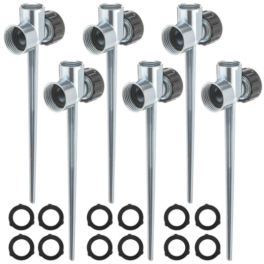 CHENGU 18 Pack 1/2" Lawn Sprinkler Spike Base for Yard, Zinc Heavy Duty Water Flow Thru Sprinkler, Garden, Grass Irrigation, Leakproof Ground Spike, Easy Install