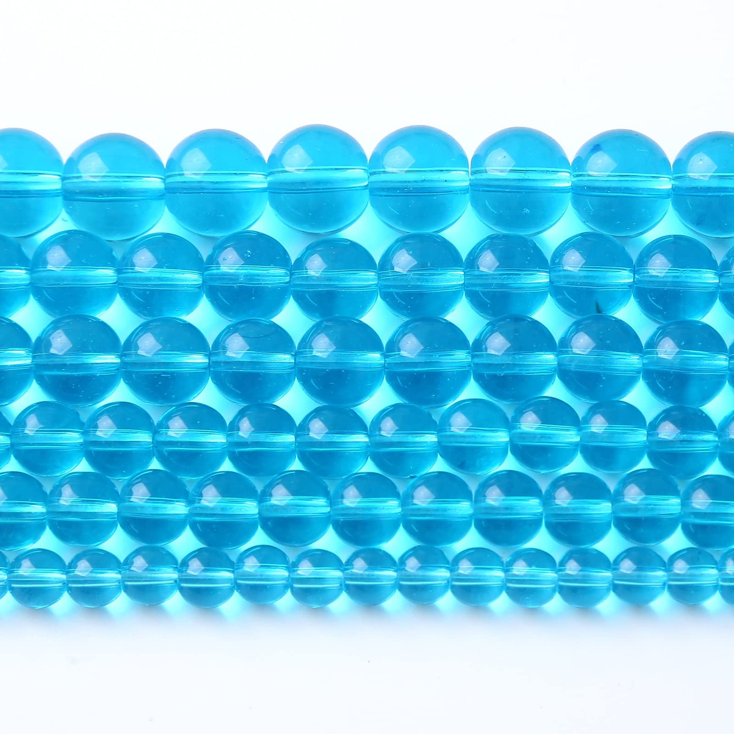 6MM 63PCS Light Blue Glass Spacer Loose Beads for Jewelry Making DIY Bracelet Necklace