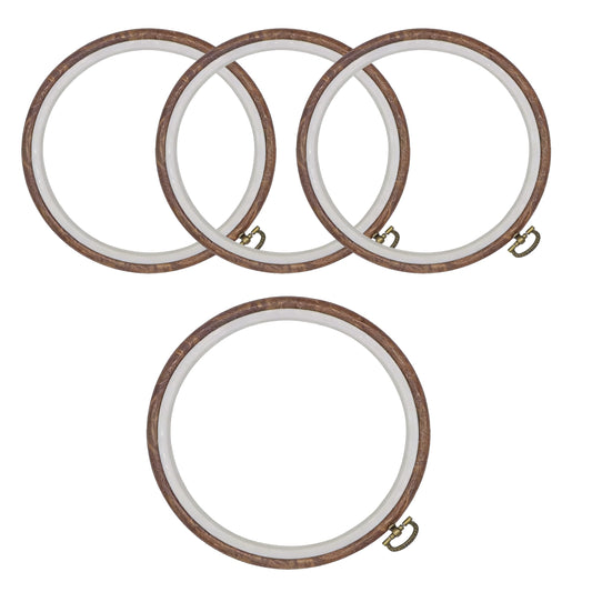 4 Pcs 6 Inch Embroidery Hoop, Round Cross Stitch Hoop Rings Durable Embroidery Hoops for DIY Art Craft Sewing Projects, Decorative Embroidery Hoop Frame Kits for Handmade Ornaments & Home Display