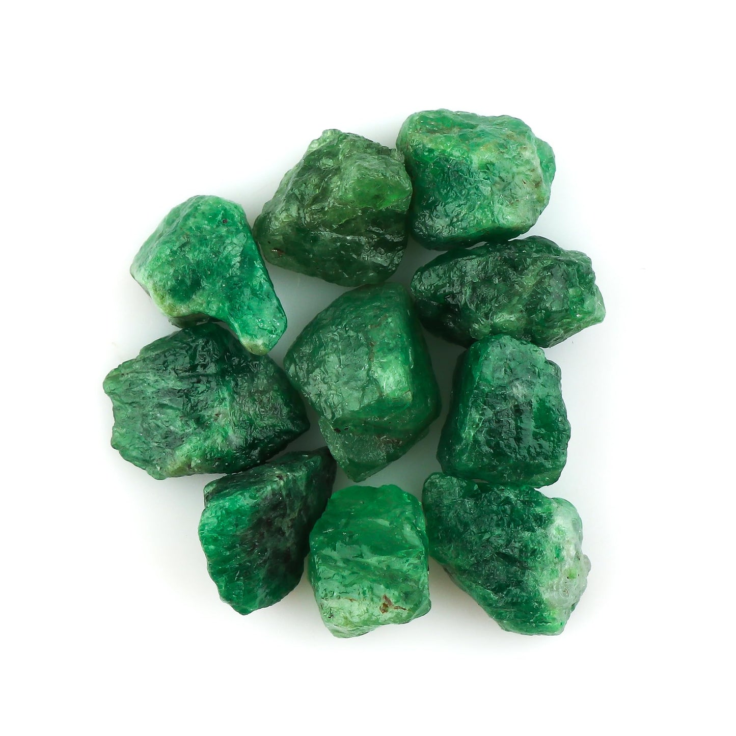 CRYSTALIS 10pcs Natural Big Tsavorite Garnet Loose Gemstone Wholesale Bulk Rough Jewelry Making Supply, Chakra & Healing Raw Stones, Wire Wrapping, DIY, Gem Collection [10-15mm]