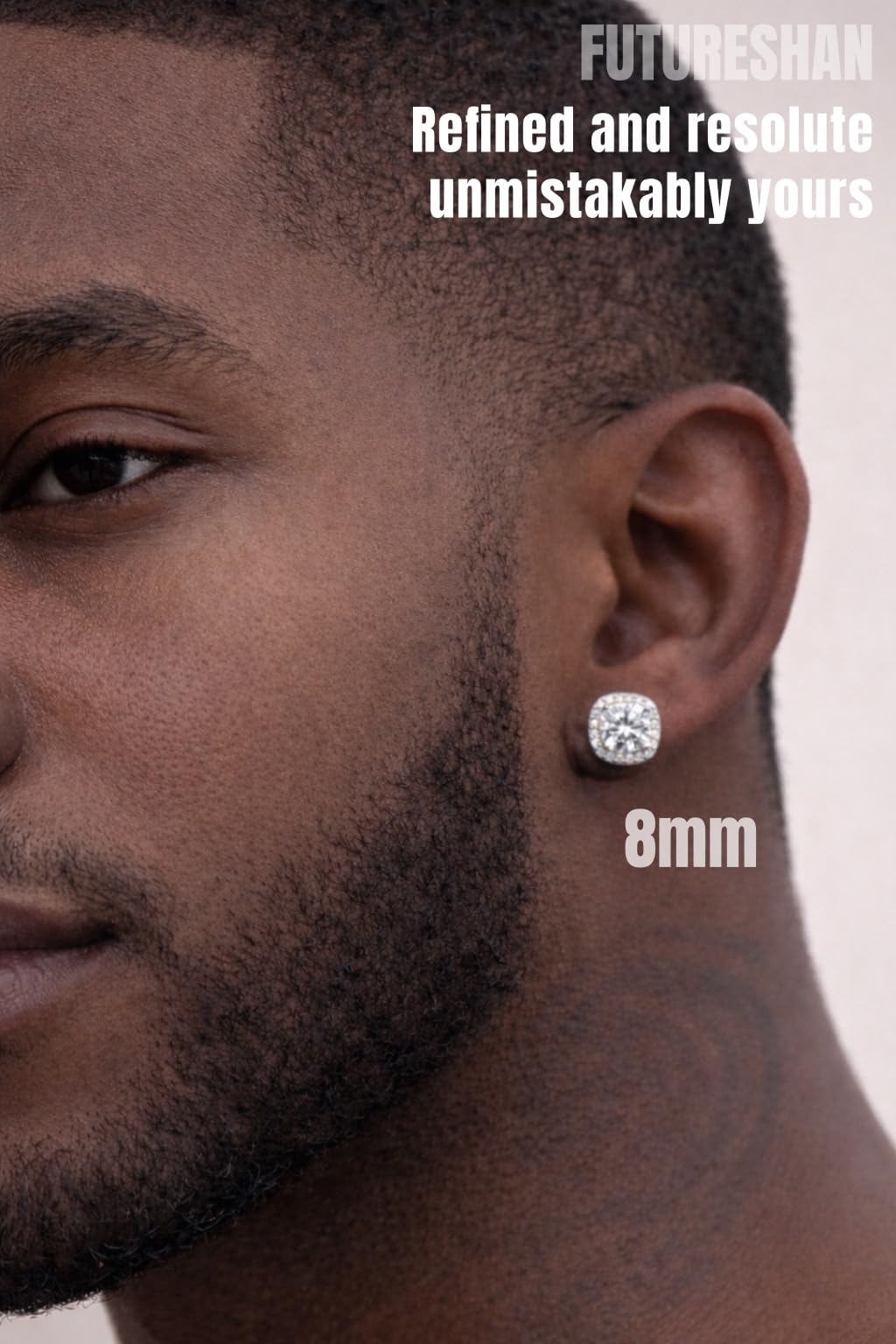 2 Pairs Magnetic Earrings for Men Clip On Fake Earrings Non Pierced, Stainless Steel Magnet Nose Stud Piercings for Women, 8MM, Silver Color