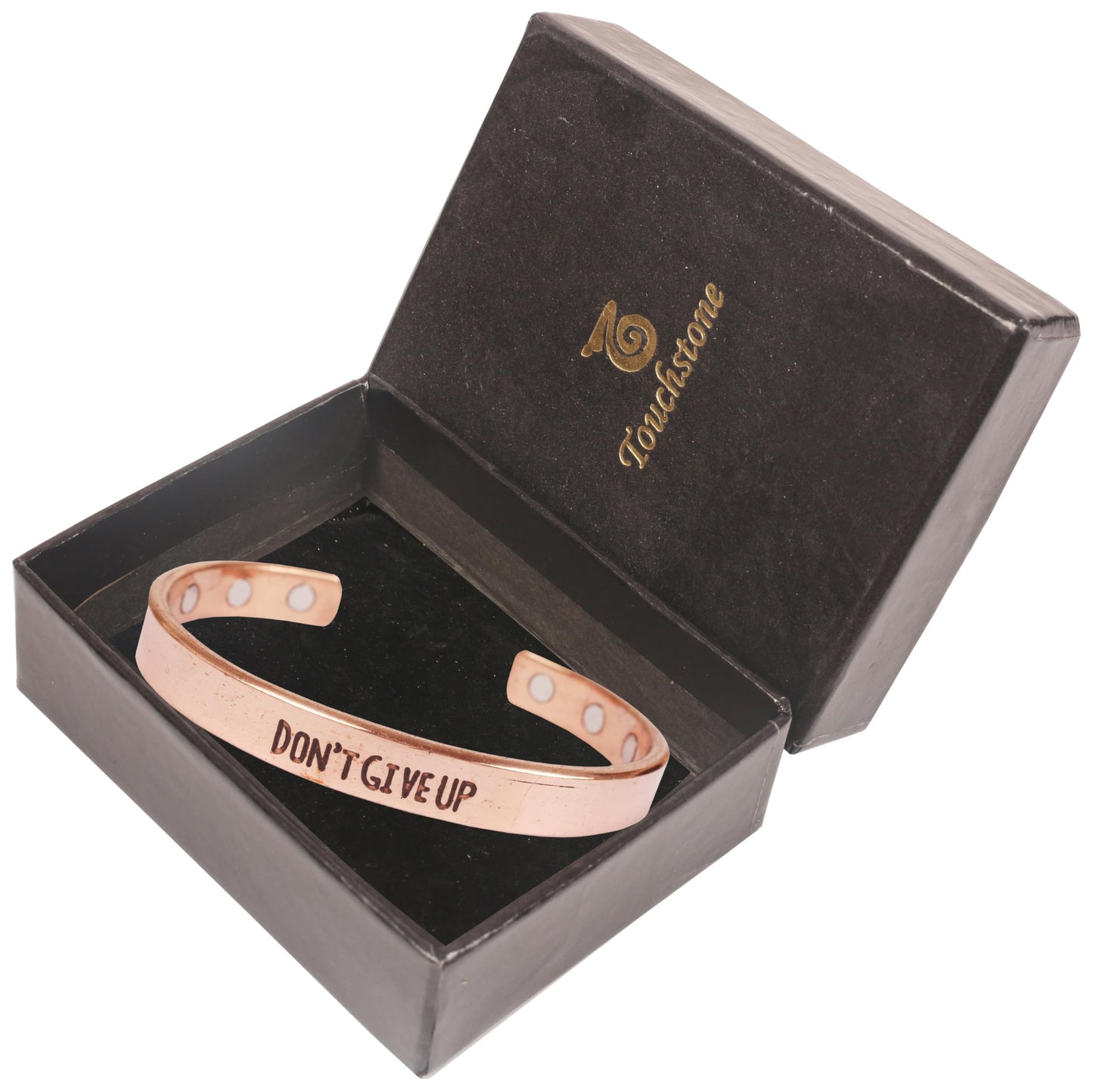 Touchstone Inspirational Copper Engraved Magnetic Bracelets for Women-Personalized Jewelry Gifts for Best Friend/Mom/Daughter/Sister - Adjustable Bracelet in a Gift Box Don't Give Up