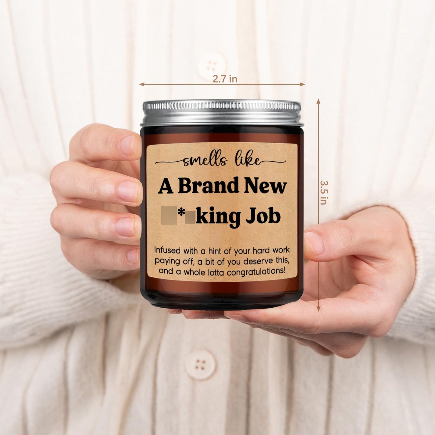 LEADO Scented Candle, New Job Gifts for Women, Men - Congratulations Gifts, Leaving Work, Promotion Present for Women, Friend, Boss - Congrats on New Job, Funny Presents for Coworker Leaving