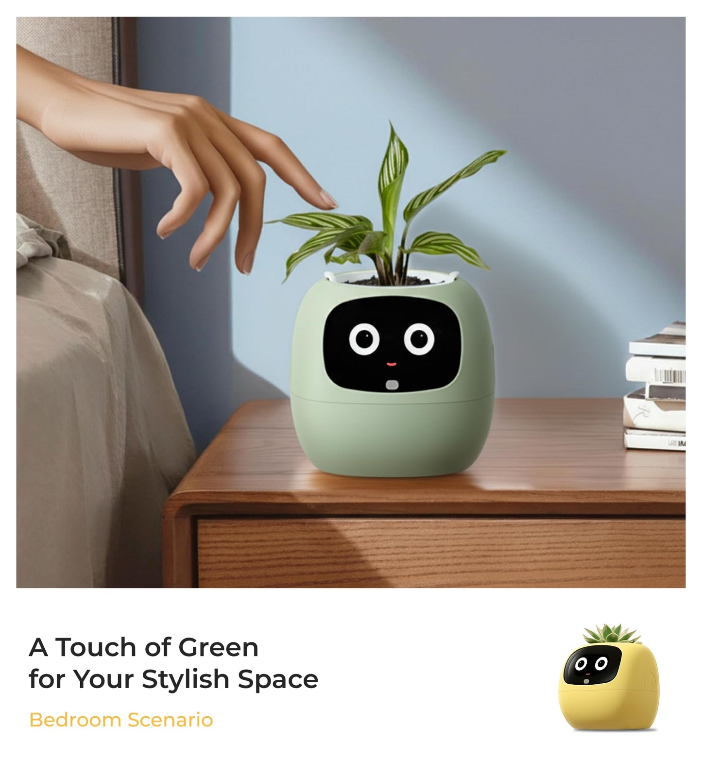 PLANTSIO Gen2 Ivy Intelligent Flower Pot for Home Decoration Plants Companion Neat Desk Setup Gift Smart Pet Planter Robot Guidance on Plant Care with Emojis