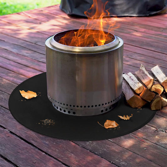 rumlick 36" Fire Pit Mat for Solo Stove Bonfire, Round Fireproof Under Grill Mats for Outdoor Grill, Portable Camping Stove Mat for Solo Stove Accessories