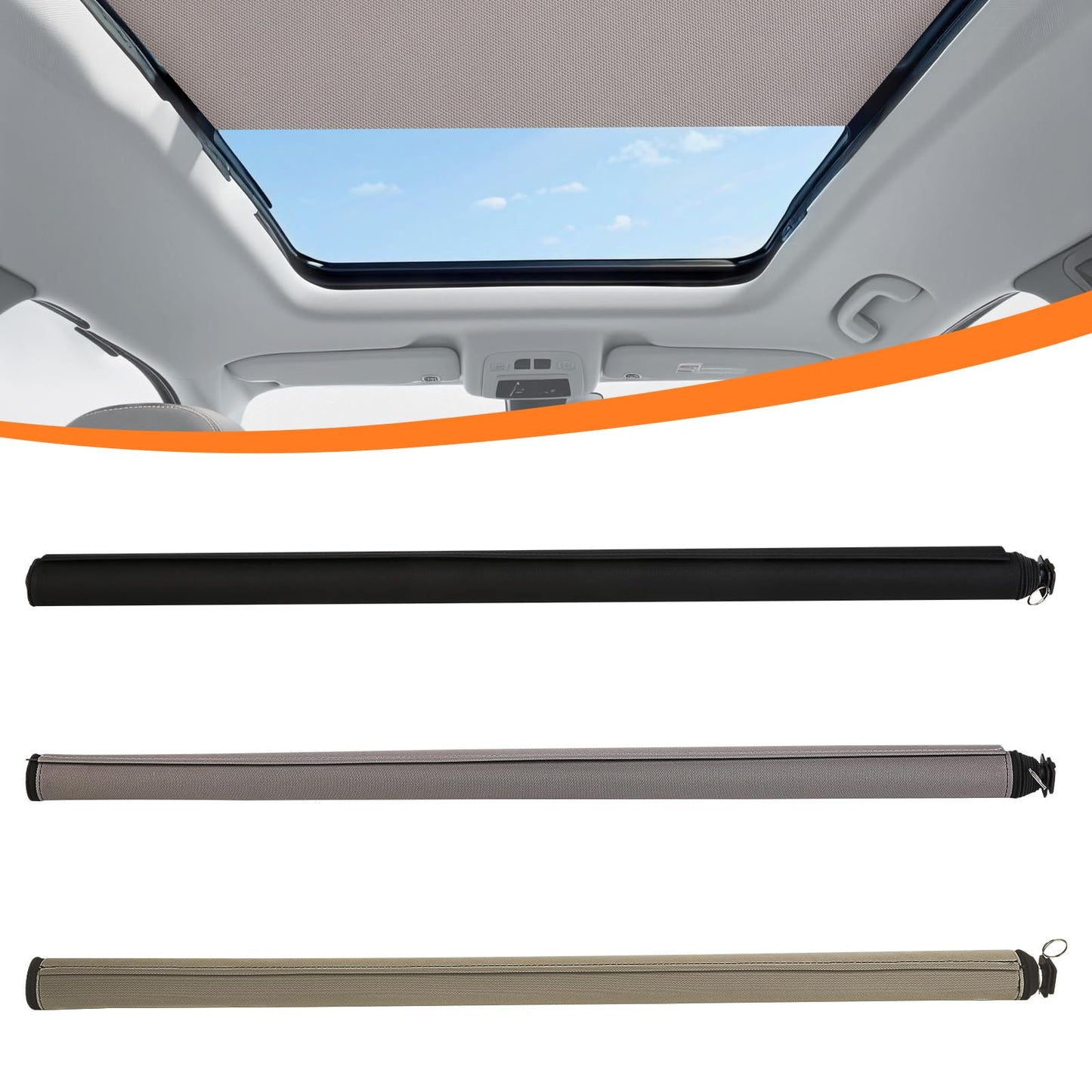 YIFOUM Car Panorama Sunroof Sunshade Curtain Cover Sun Shade Roller Blind Assembly for Infiniti QX30 Q30 2016 2017 2018 2019-912501A69A (Beige)