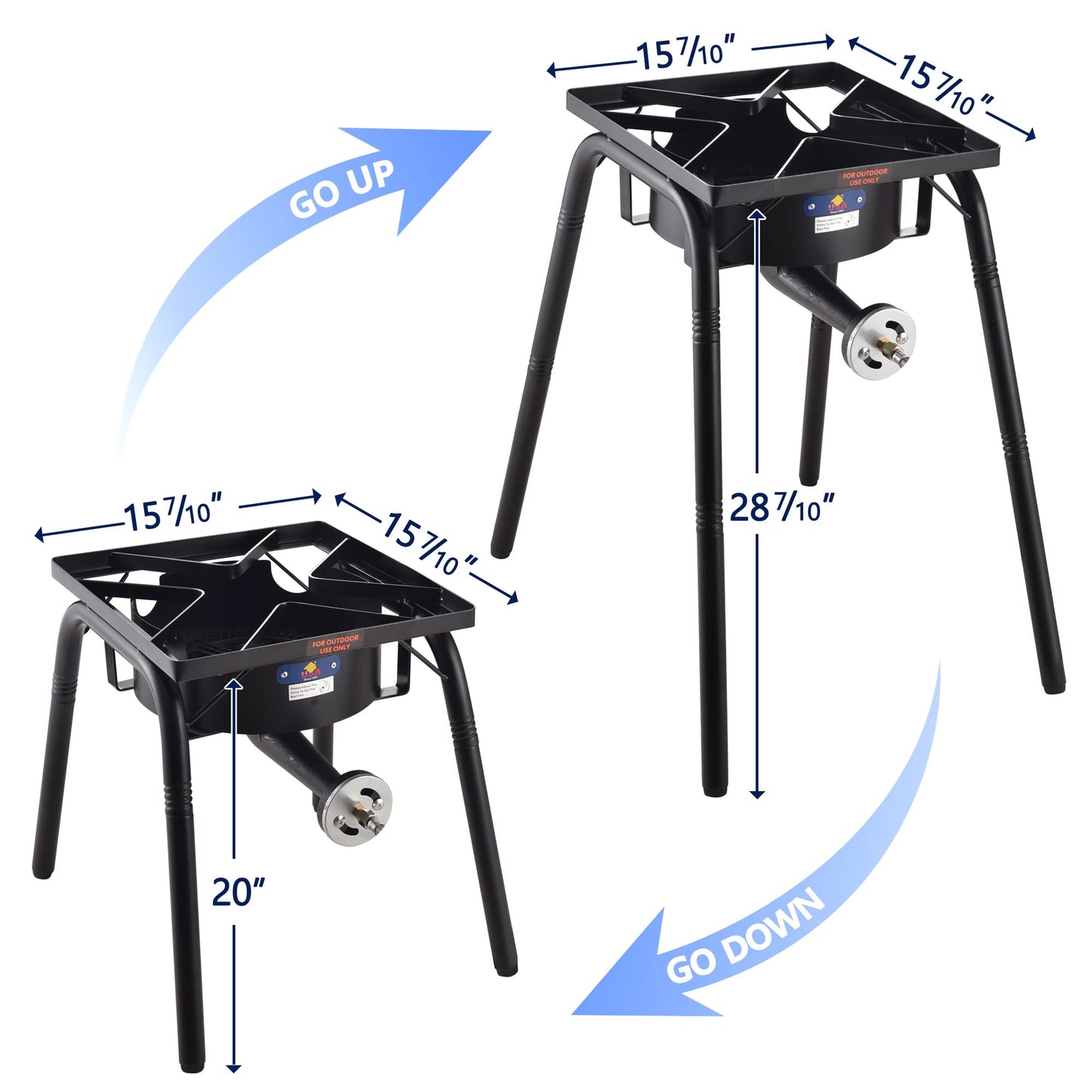 ARC 200,000BTU Propane Outdoor Burner Camp Stove Gas Burner,with Removable Legs,Ideal for Woks, Skillets and Pots