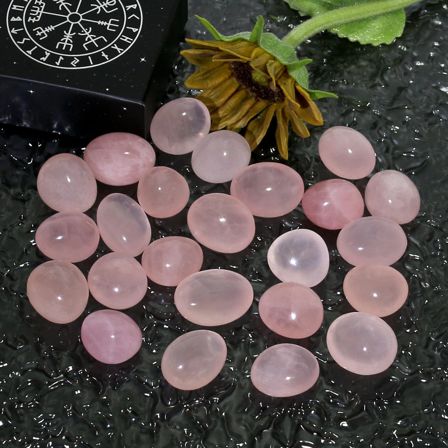 Namzi Brazilian Tumbled Polished Natural Rose Quartz Stones, Crystals and Healing Stones Quartz Bulk for Wicca, Reiki, Healing Energy, Chakra Stones, Witchcraft Supplies(10 Pcs)