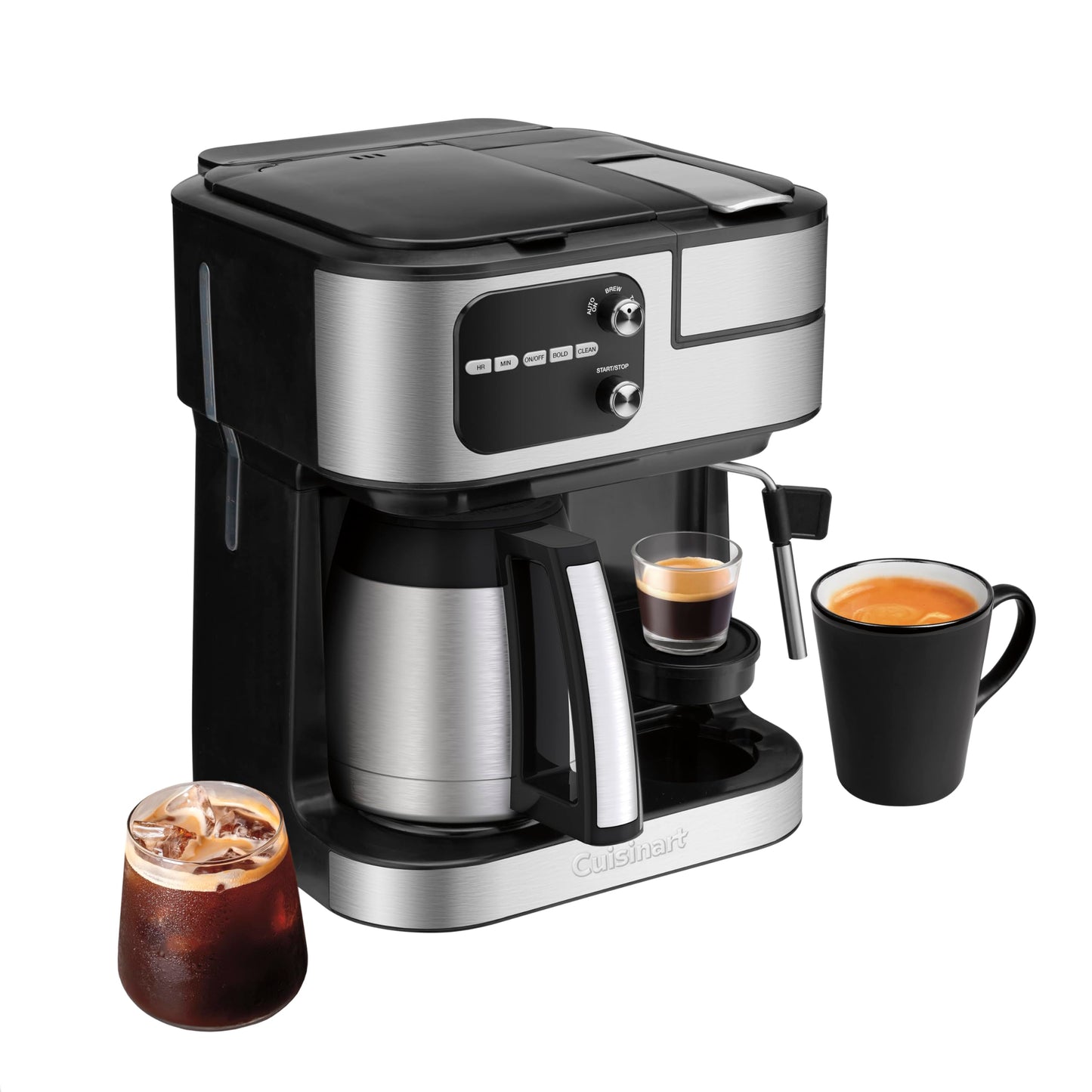 Cuisinart Coffeemaker, Coffee Center Barista Bar 4-In-1 Coffee Machine, Single-Serve Coffee, Espresso & Nespresso Capsule Compatible, 10-Cup Thermal Carafe, Black, SS-4N1TNAS