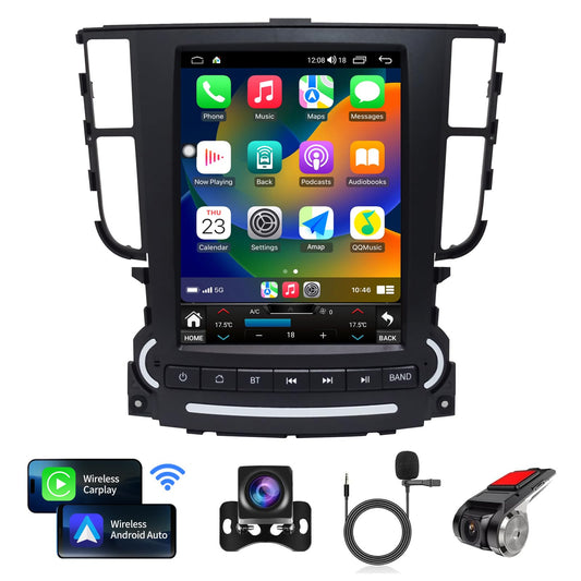 Car Radio for Acura TL 2004-2008 Relacement Stereo Carplay Upgrade Android Auto Tesla Style Display Screen with DSP in Dash Headunit GPS Navigation Multimedia Player Voice Control