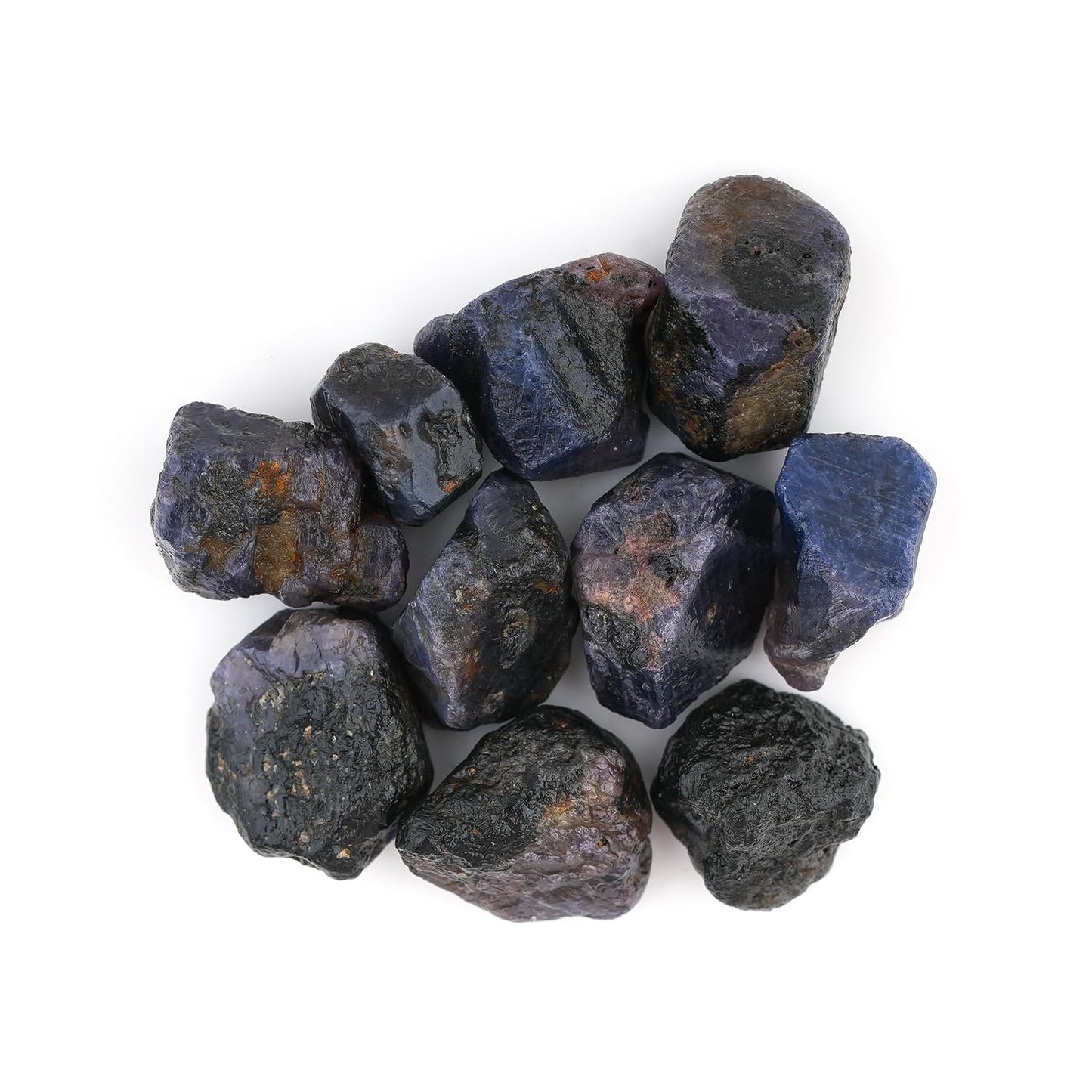 ColouredRocks (150+ carats.) BLUE SAPPHIRE Raw Crystals, Raw Stones, Rough Gemstones, Jewelry Making Supply, Cabbing, Polishing, Cutting, DIY, Crafts (10 pcs.) (12-16 mm size)