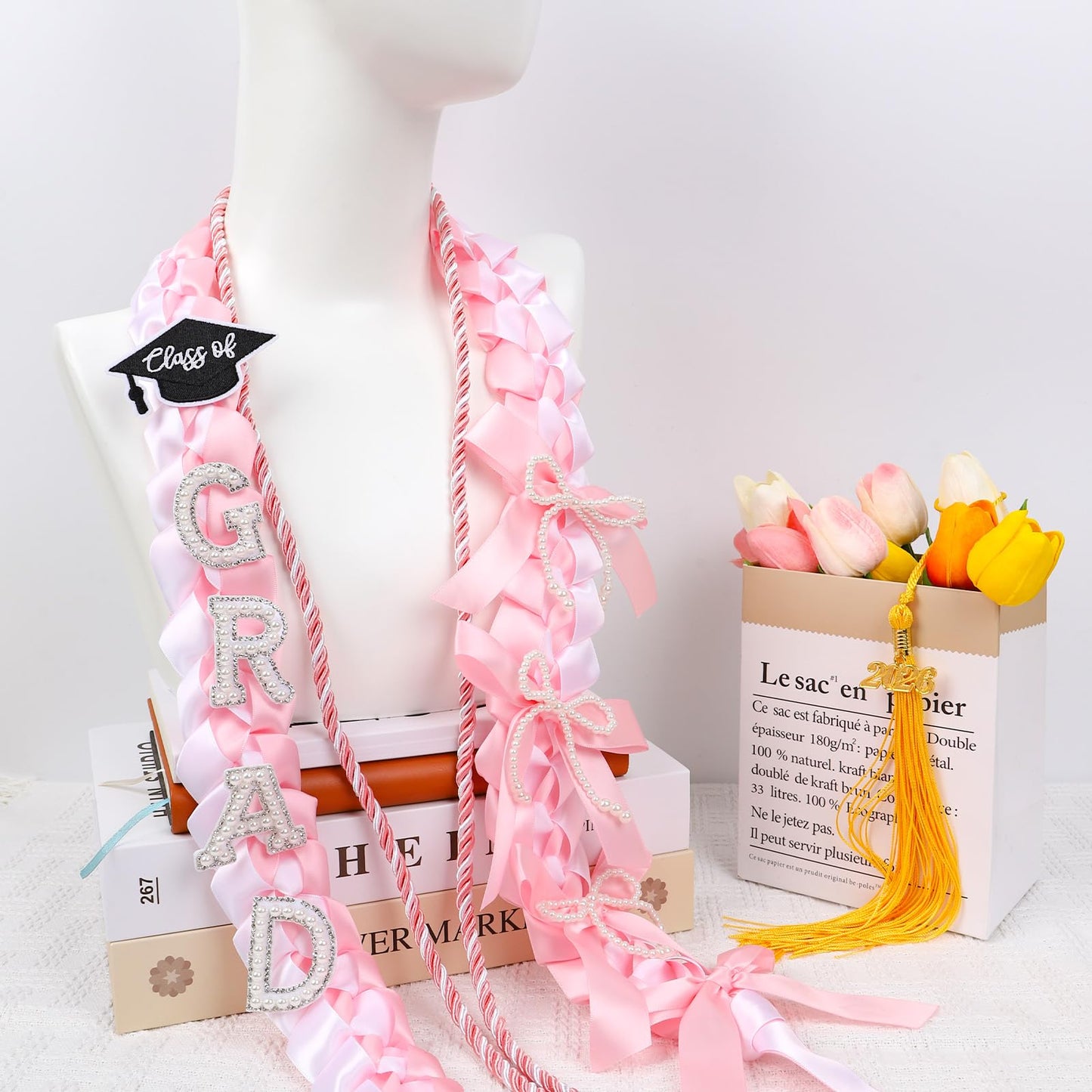 Hamdwerk Graduation Leis Class of 2026, Ribbon Leis Making kits for Graduation 2026, with Graduate Honor Cord and Tassel, DIY Braided Necklace Decorations for Graduate Gifts Party Supplies Accessories