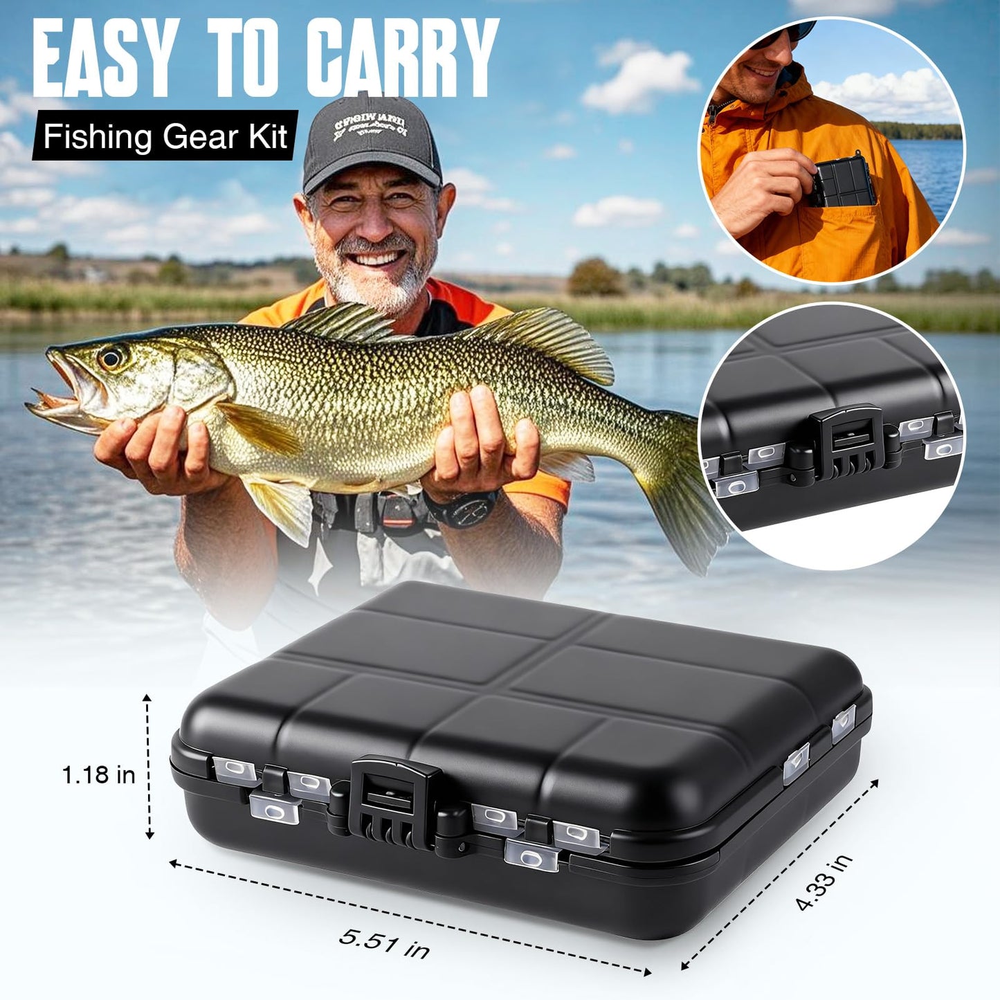 TOPFORT 187/343pcs Fishing Accessories Kit, Organized Fishing Tackle Box with Tackle Included, Hooks, Weights Sinkers, Fishing Gear and Equipment, Gift for Men