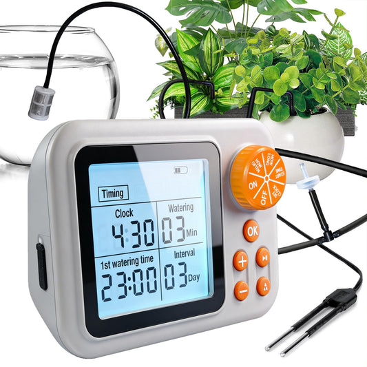 Drip Irrigation kit Indoor Plant Irrigation System Automatic Plant Waterer Plant Humidity Sensor Timer Water drip System kit to Growing Tent IKEA self Watering Automatic Mister kit Greenhouse（1 Sets）