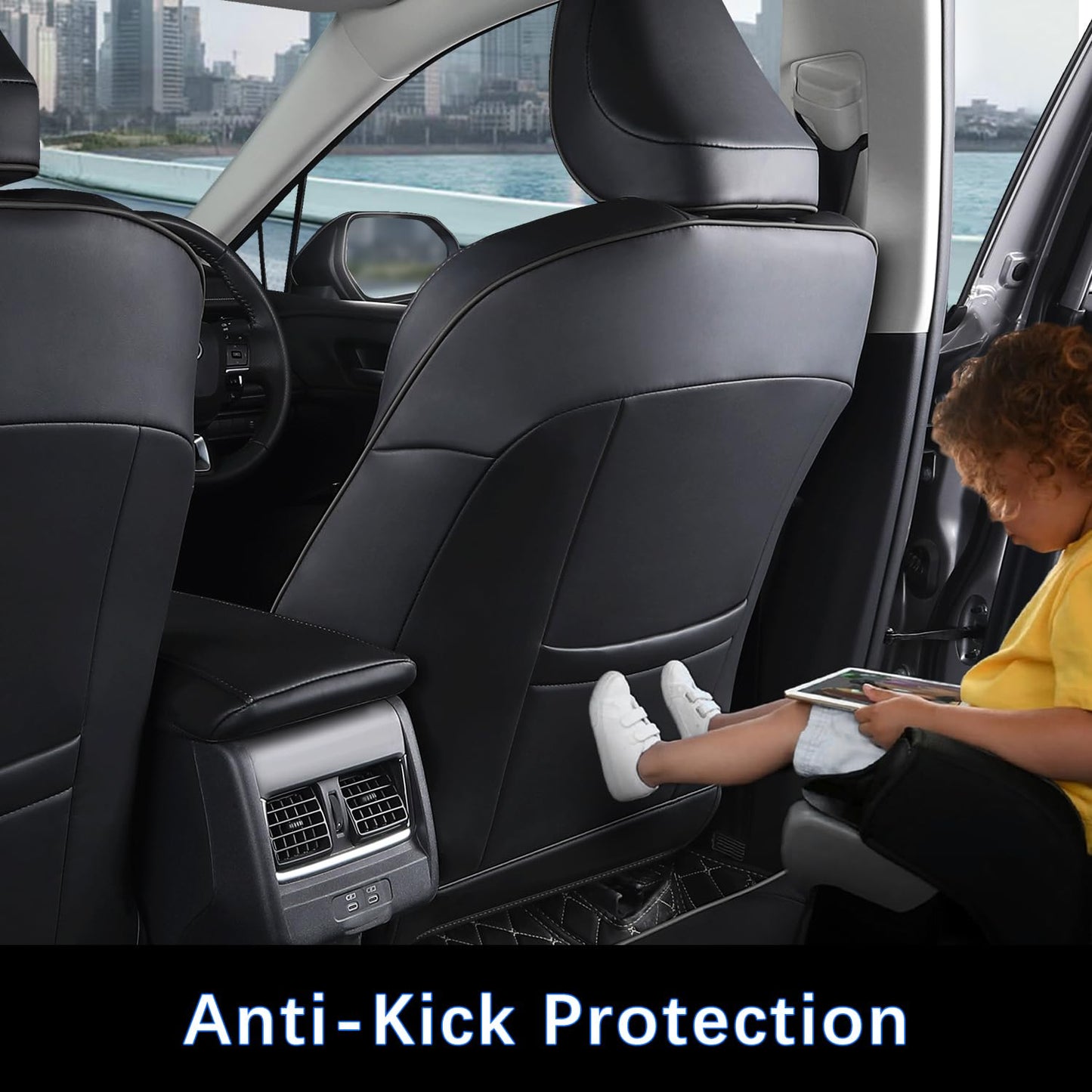 GOLYWIN Custom Fit Seat Covers for 2025-2026 Toyota Camry Hybrid LE SE & 2026 Nightshade - Full Set Premium Waterproof Faux Leather Car Seat Protectors (Pure Black)