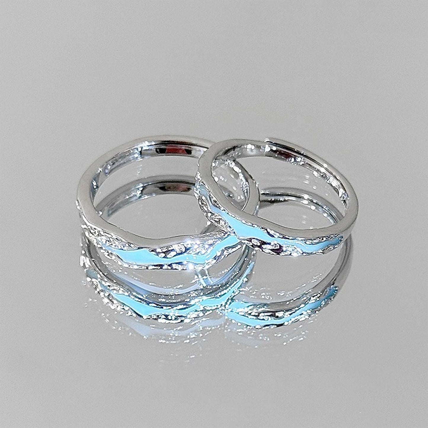 DIOWUS Lymphatic Magtherapy Luminous Ring For Men Women, Titanium Ion Therapy Acupuncture Unclog Bloodstream Lymph Nodes Light Up Hope Adjustable Finger Ring Jewelry Gift For Couple (for Women+Men)