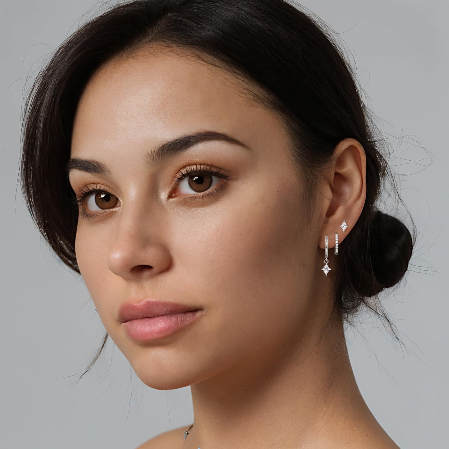 3 Pairs 925 Sterling Silver Hoop Earrings Set for Women, Hypoallergenic Silver Earrings for Multiple Piercing, Dainty Huggie Earrings Cartilage Silver Earring Stacks for Women Trendy Jewelry Gifts